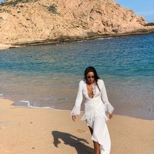 Nasty Gal Asymmetric white dresss